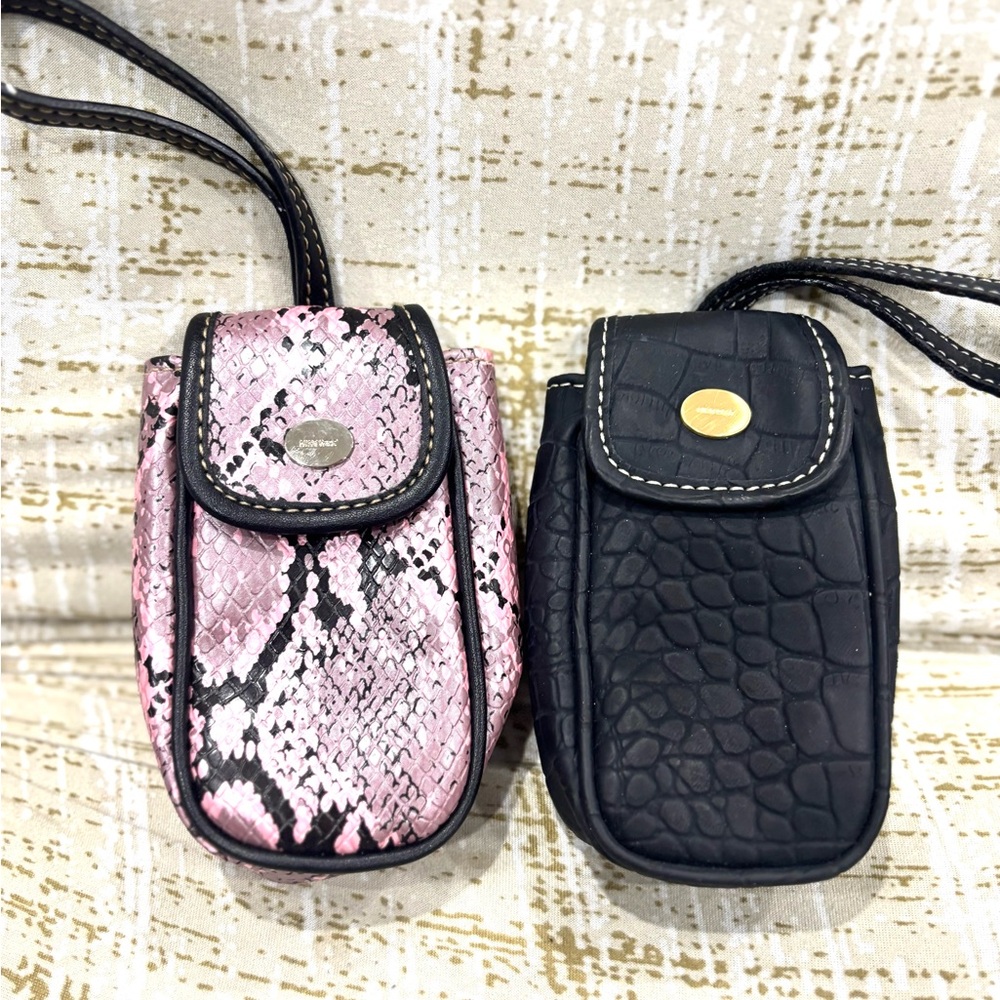 Nine west wristlet Pink and Black Snakeskin and Crocodile Pattern cellphone